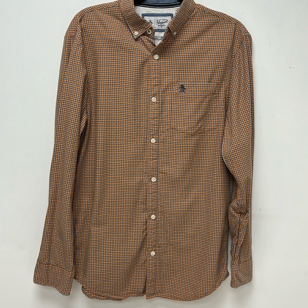 on original penguin by munsingwear Men's plaid shirt 100% cotton size S/P